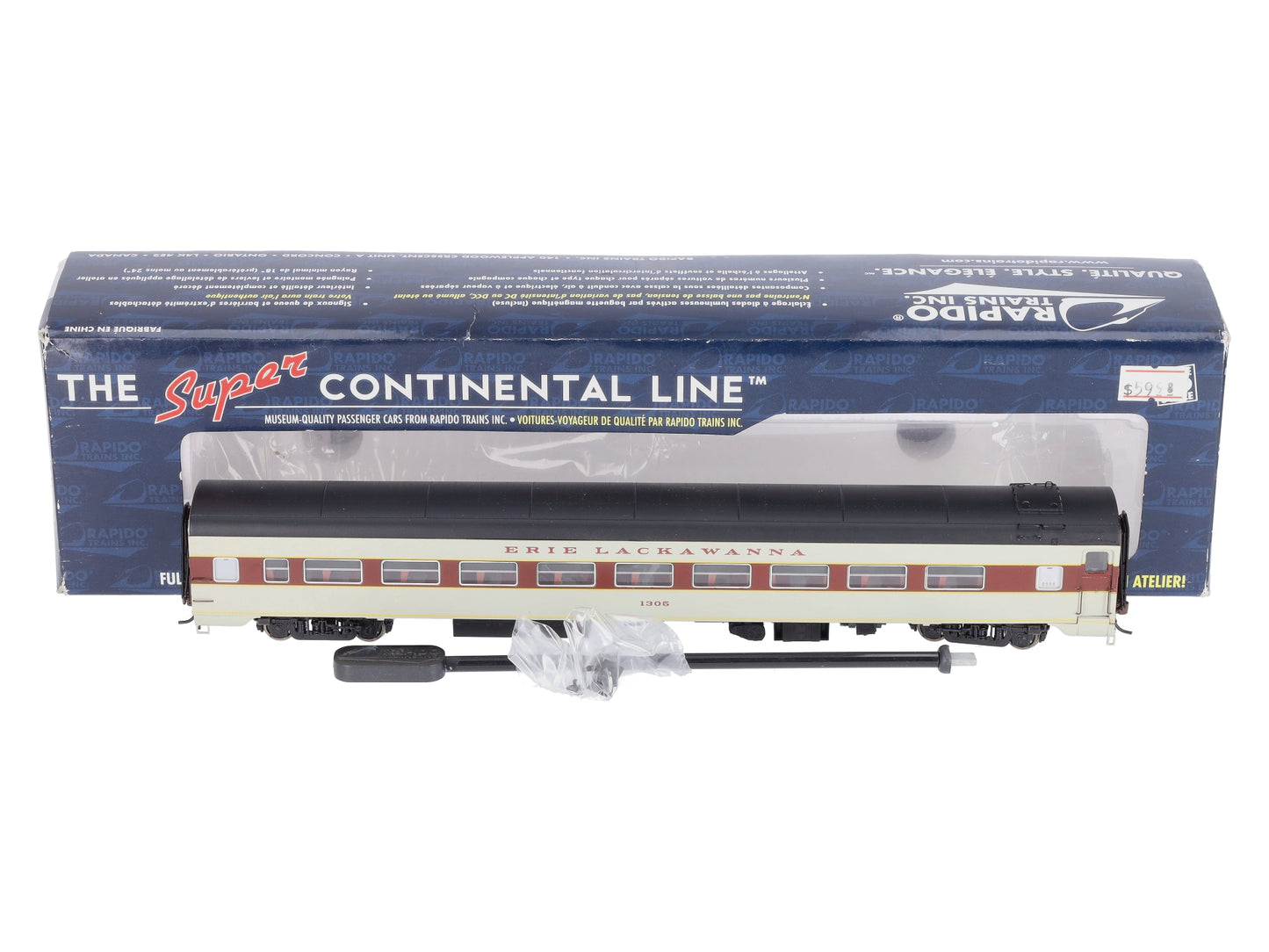 Rapido Trains 100206 HO Erie Lackawanna Lightweight Coach - Lighted #1305 NIB