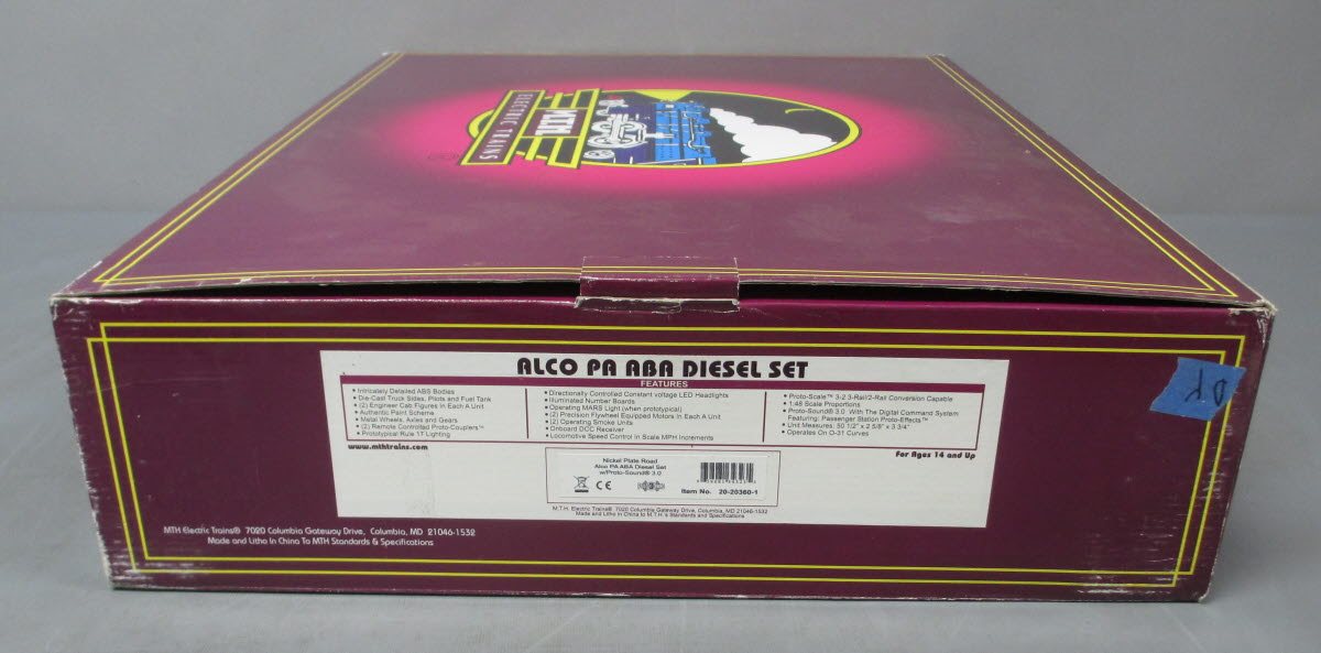 MTH 20-20360-1 O Scale NKP Premier Alco PA ABA Diesel Set With Proto-Sound 3.0 LN/Box