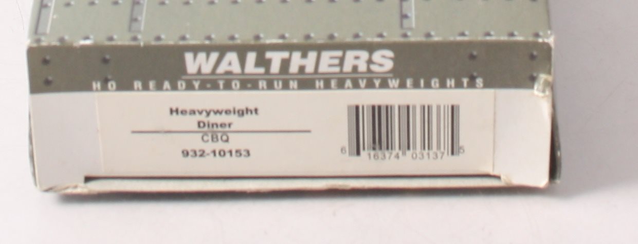 Walthers 932-10153 HO Scale CBQ Heavyweight Diner LN/Box