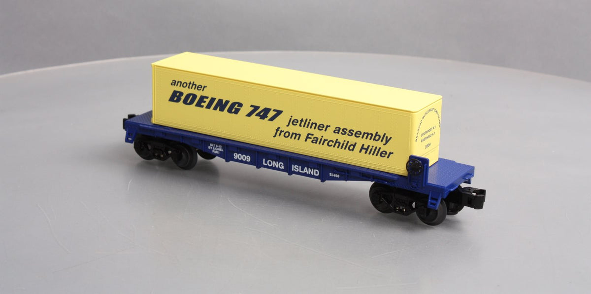 Lionel 6-52498 O Gauge RR Museum of LI 2010 Flatcar with Boeing Container NIB