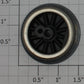 Lionel 249E-37 Black 12-Spoked Plain Wheel, Nickel Rim- No Eccentric Stud