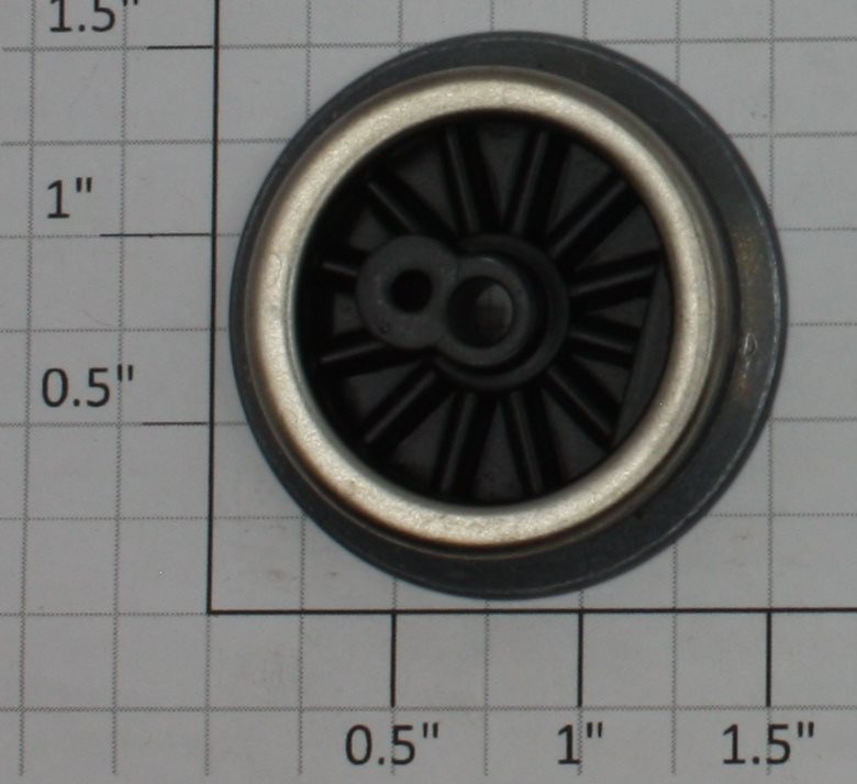 Lionel 249E-37 Black 12-Spoked Plain Wheel, Nickel Rim- No Eccentric Stud