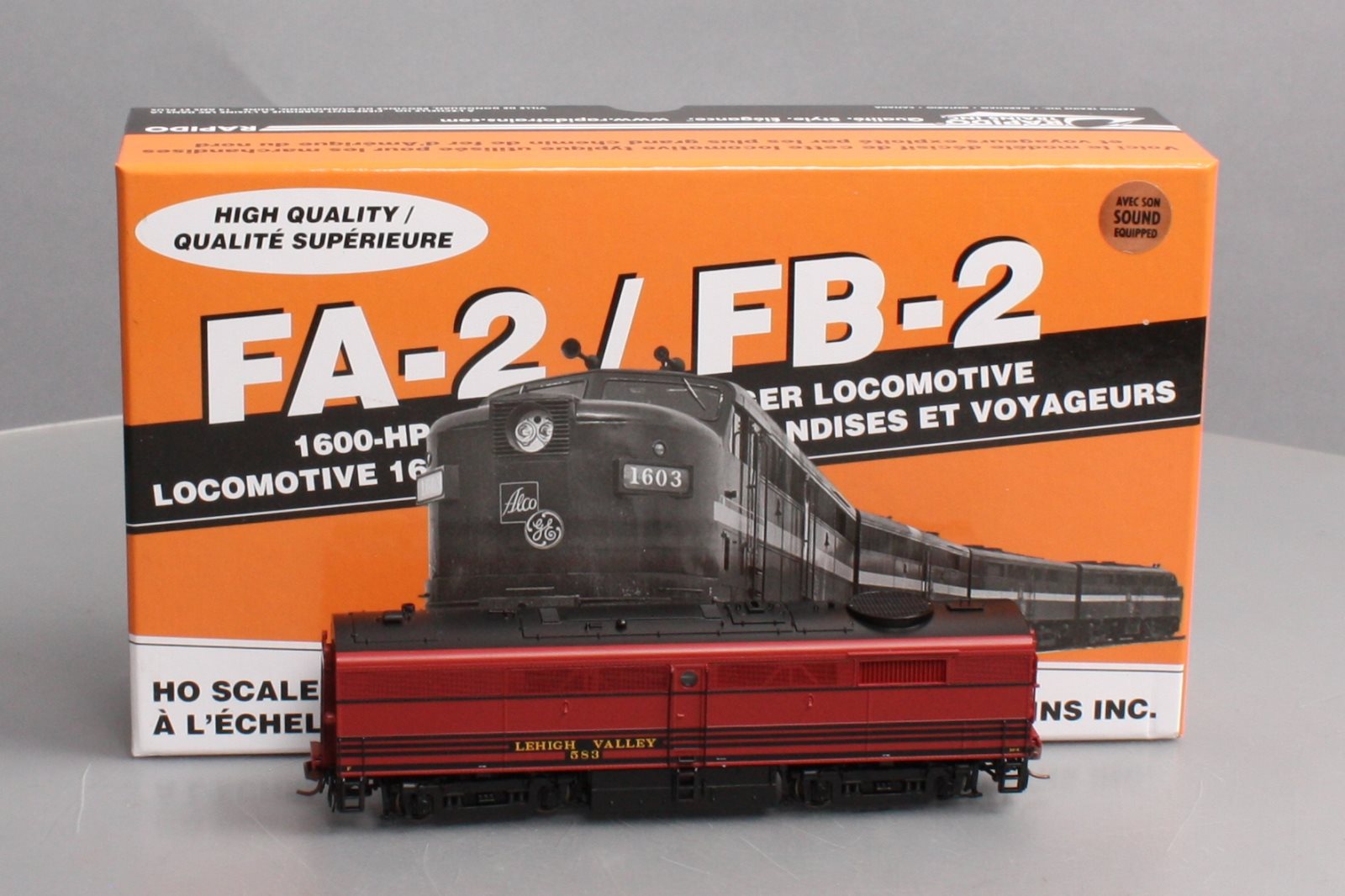 Rapido Trains 22528 HO Lehigh Valley Alco FPB-2 Diesel Loco DC/DCC/Sound #583
