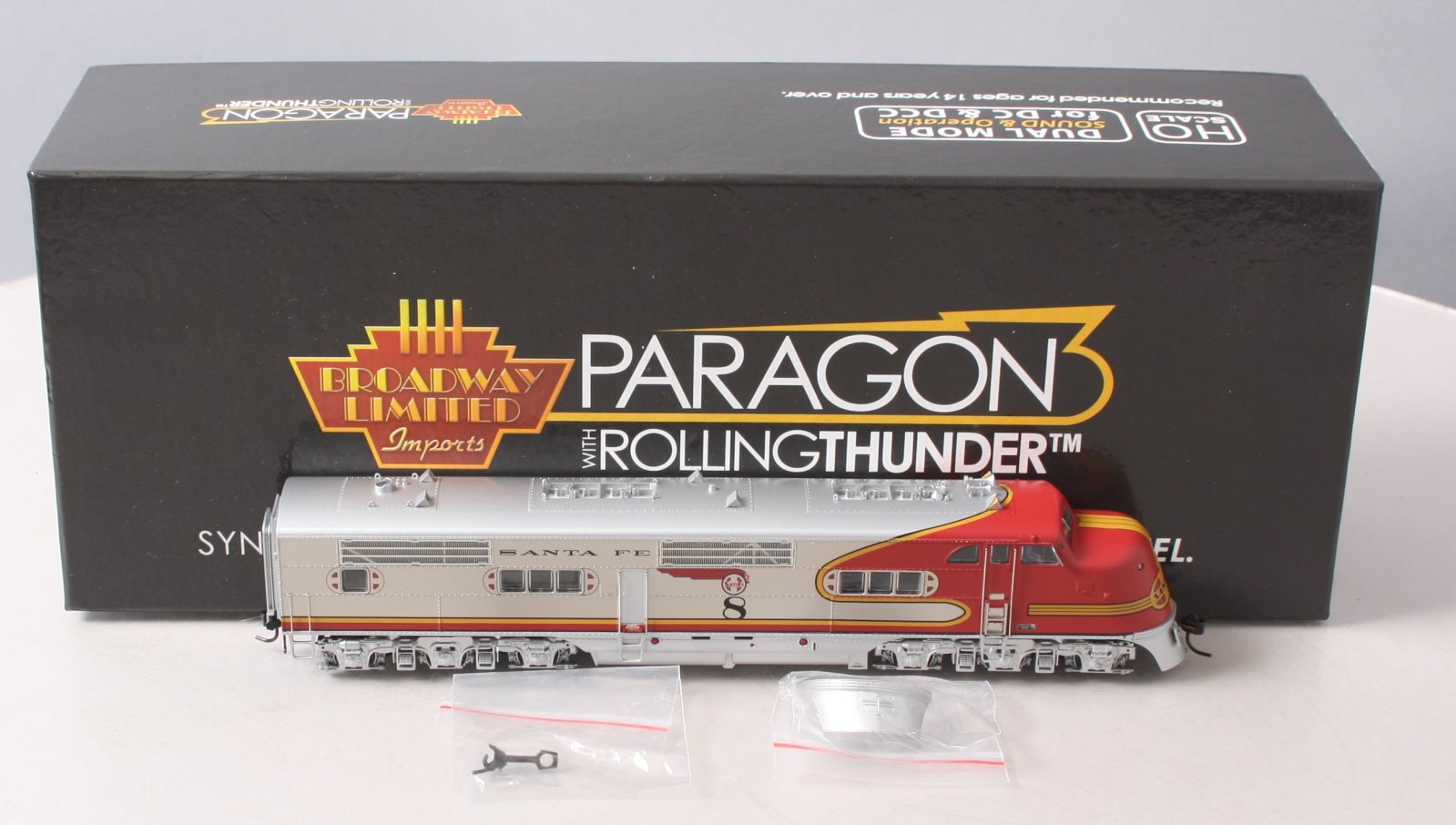 Broadway Limited 4535 HO Scale ATSF E1 A-Unit Diesel Locomotive #8L with DCC