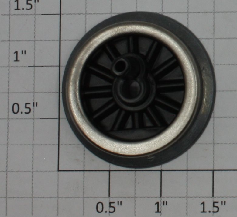 Lionel 249E-26 Black 12-Spoked Plain Wheel, Nickel Rim-w/ Eccentric Stud