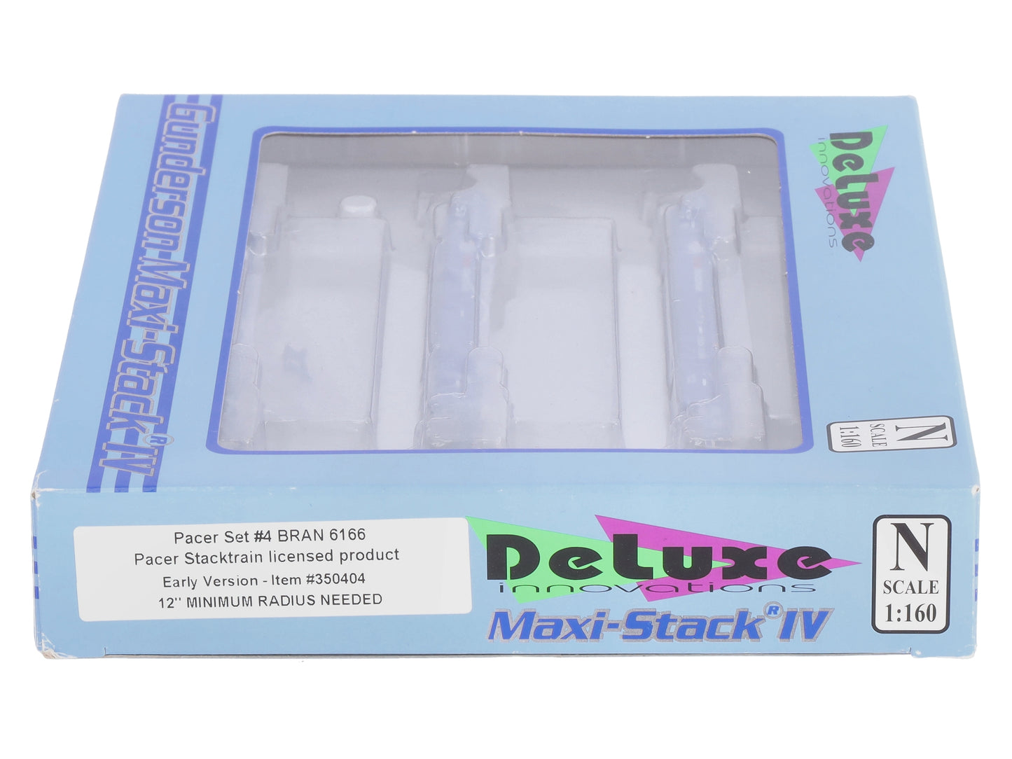 Deluxe Innovations 350404 N Pacer Maxi-Stack IV 3-Unit Intermodal Well Car Set LN/Box
