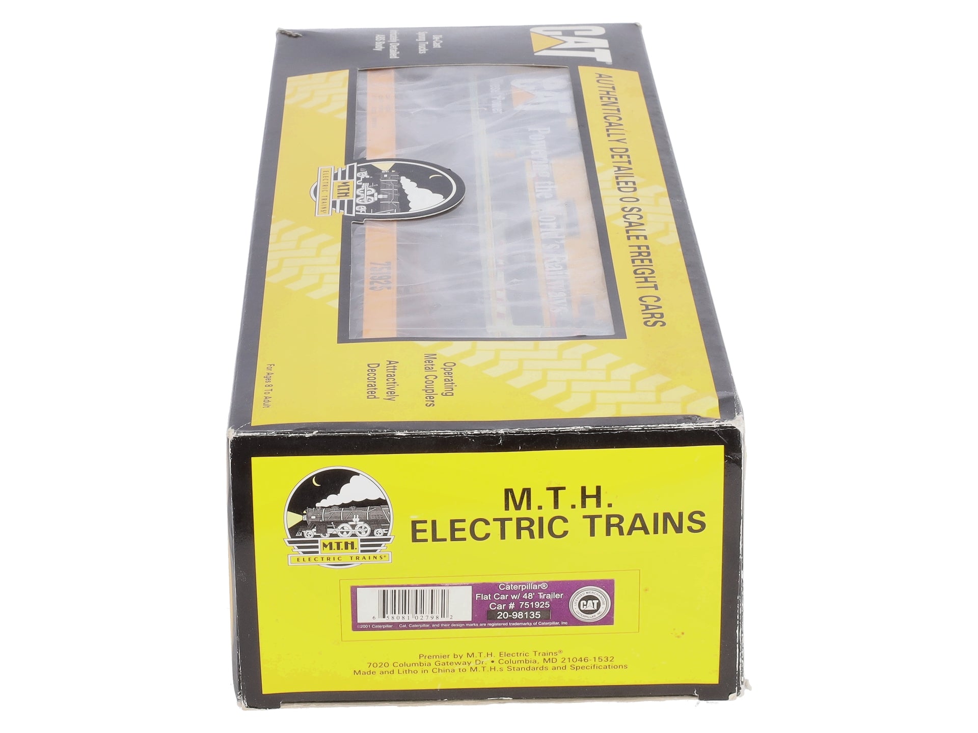 MTH 20-98135 O Gauge Caterpillar Flat Car with 48' Trailer #751925 LN/Box