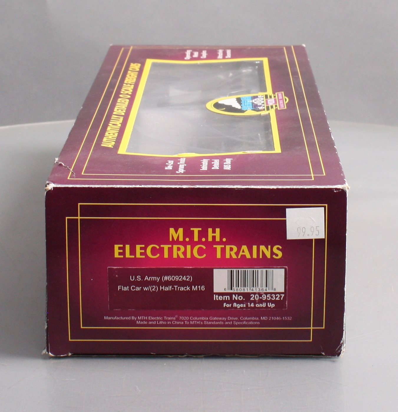 MTH 20-95327 O Gauge US Army Flatcar w/Half-Track M16 Scout Car #609242 NIB