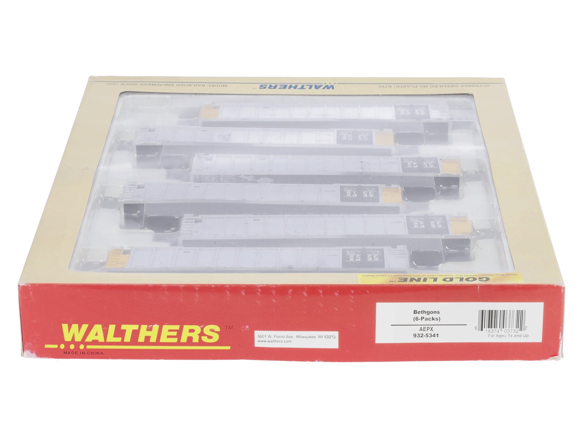 Walthers 932-5341 HO Scale AEPX Bethgons Hopper Cars w/ Coal Load (Pack of 6) LN/Box