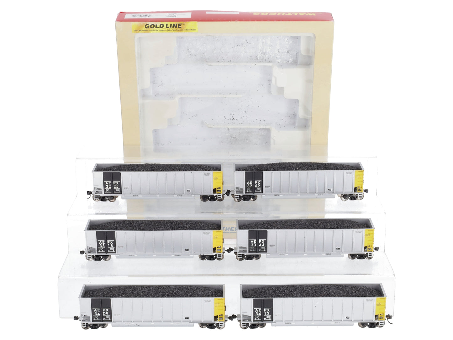 Walthers 932-5341 HO Scale AEPX Bethgons Hopper Cars w/ Coal Load (Pack of 6) LN/Box