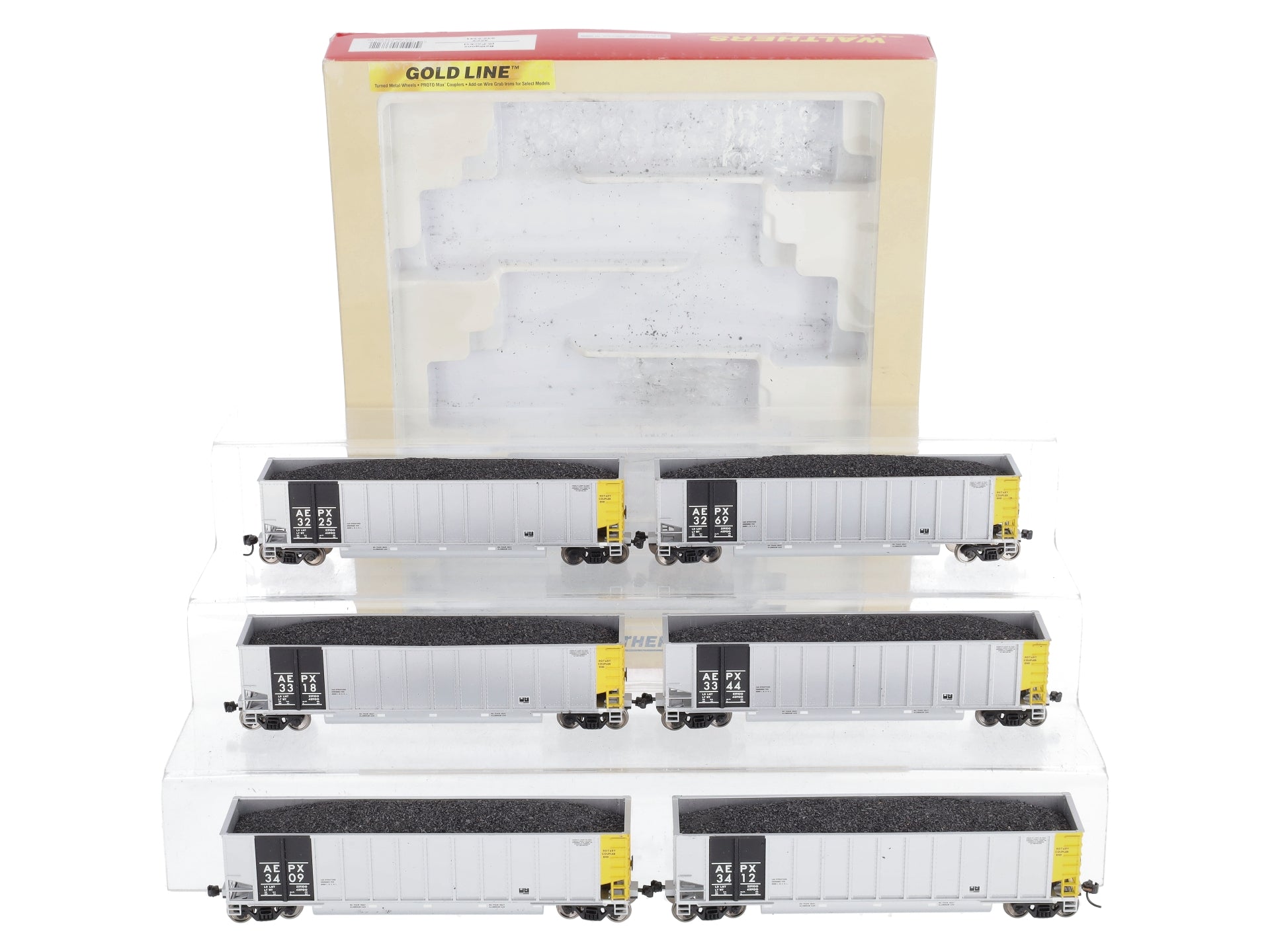 Walthers 932-5341 HO Scale AEPX Bethgons Hopper Cars w/ Coal Load (Pack of 6) LN/Box
