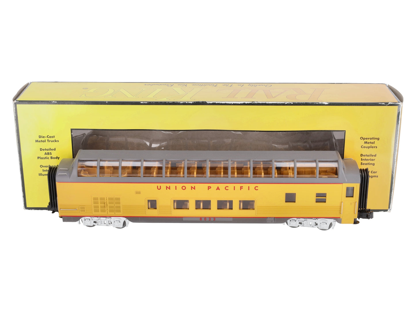 MTH 30-67894 O Union Pacific 60' Streamlined Full-Length Vista Dome Car