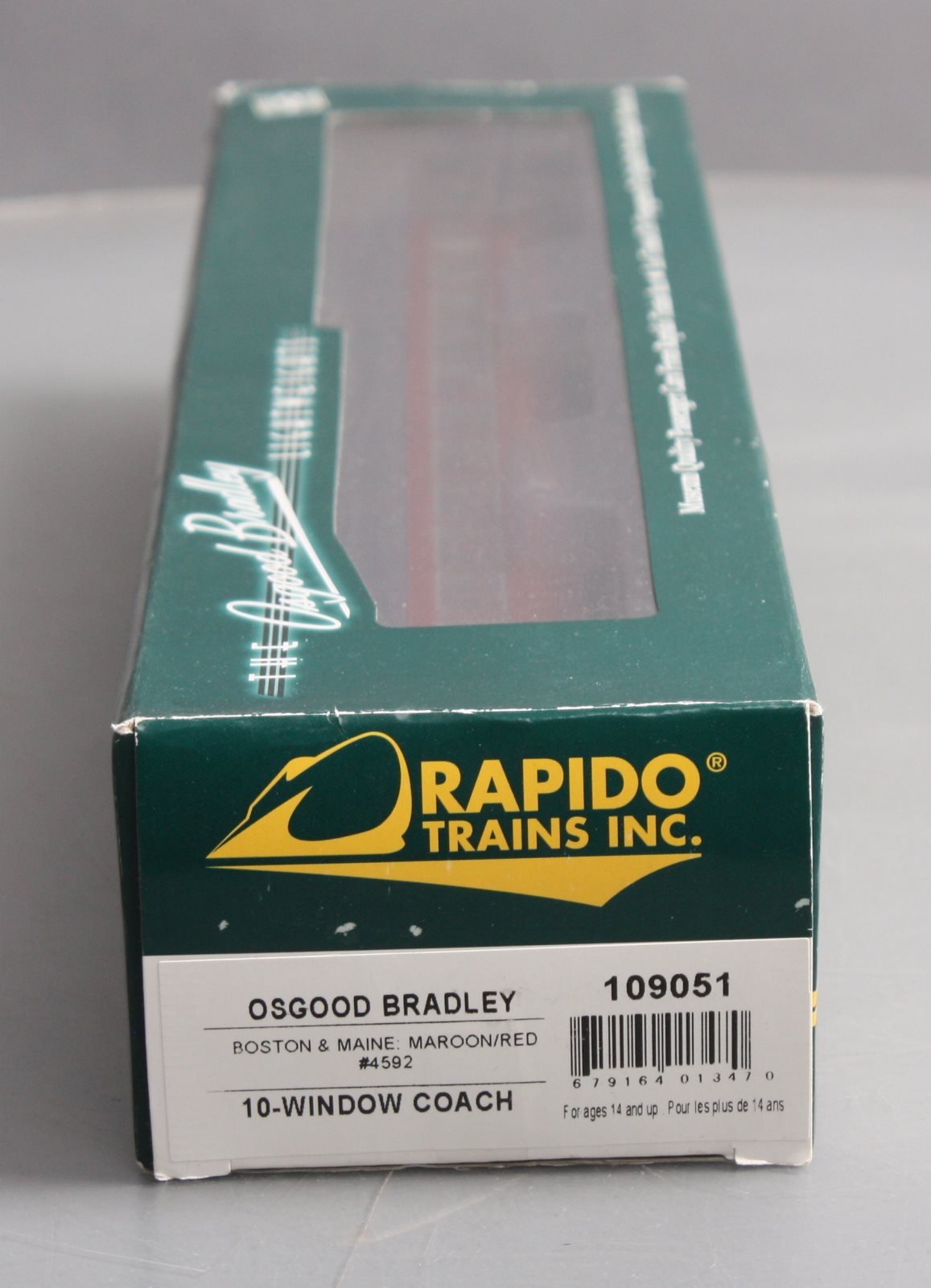 Rapido Trains 109051 HO Boston & Maine PS Osgood-Bradley 10-Window Coach #4592