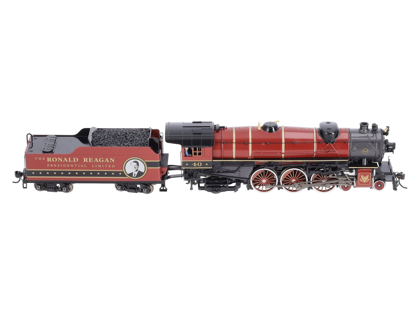 Broadway Limited 5902 HO President Ronal Reagan Steam Loco & Tender #40 w DCC