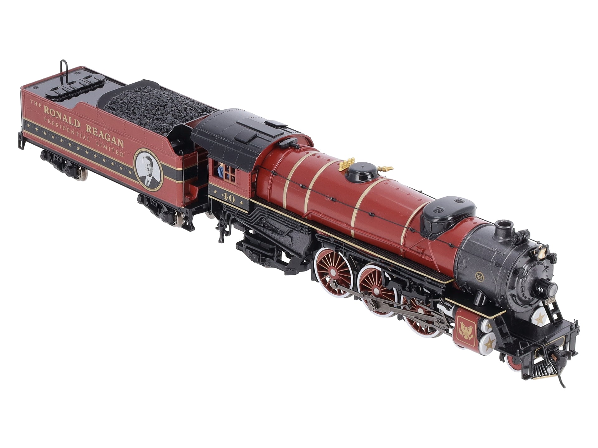 Broadway Limited 5902 HO President Ronal Reagan Steam Loco & Tender #40 w DCC