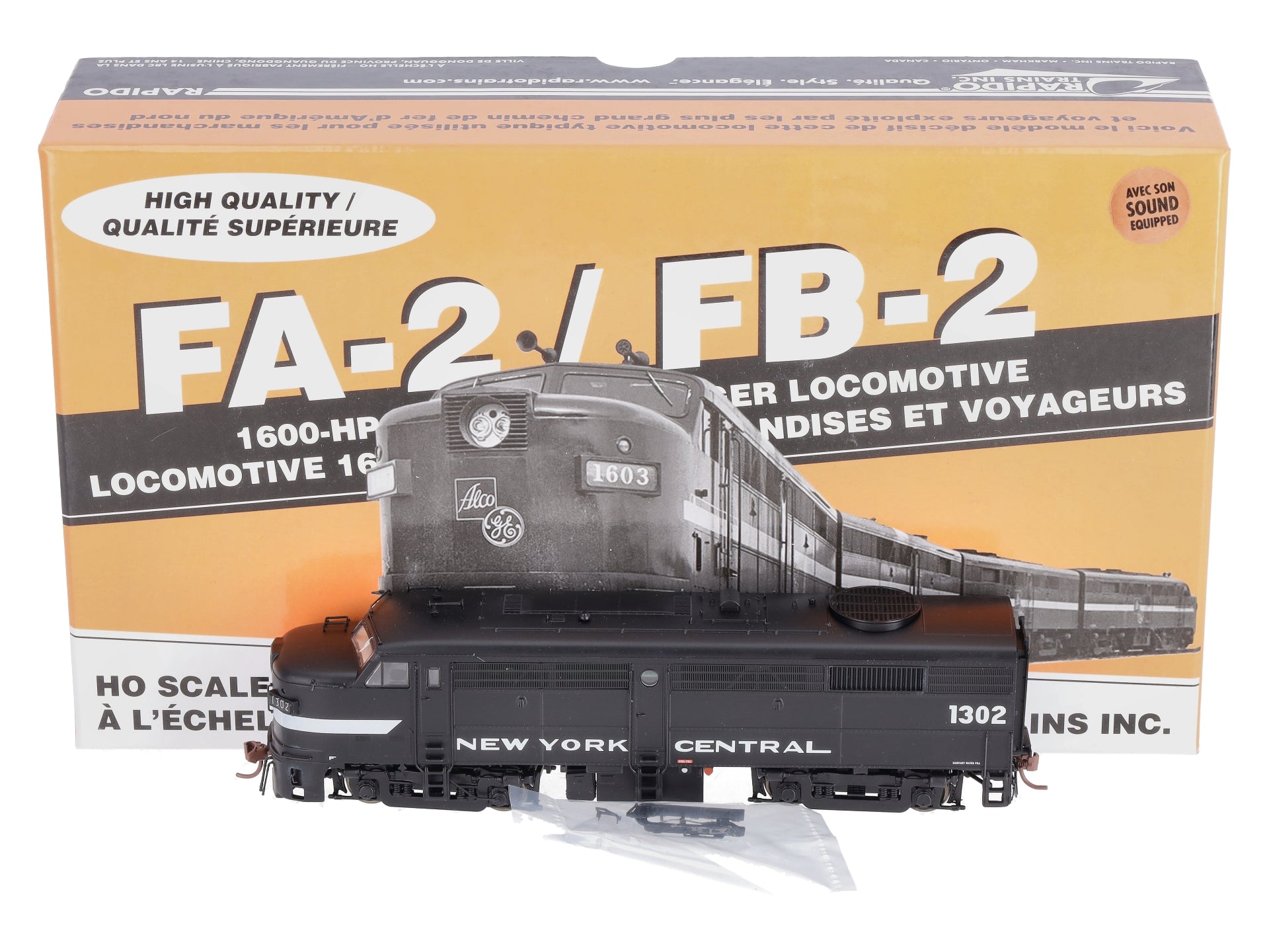 Rapido Trains 21589 HO Penn Central Alco FA-2 Diesel Locomotive DCC/Sound #1302