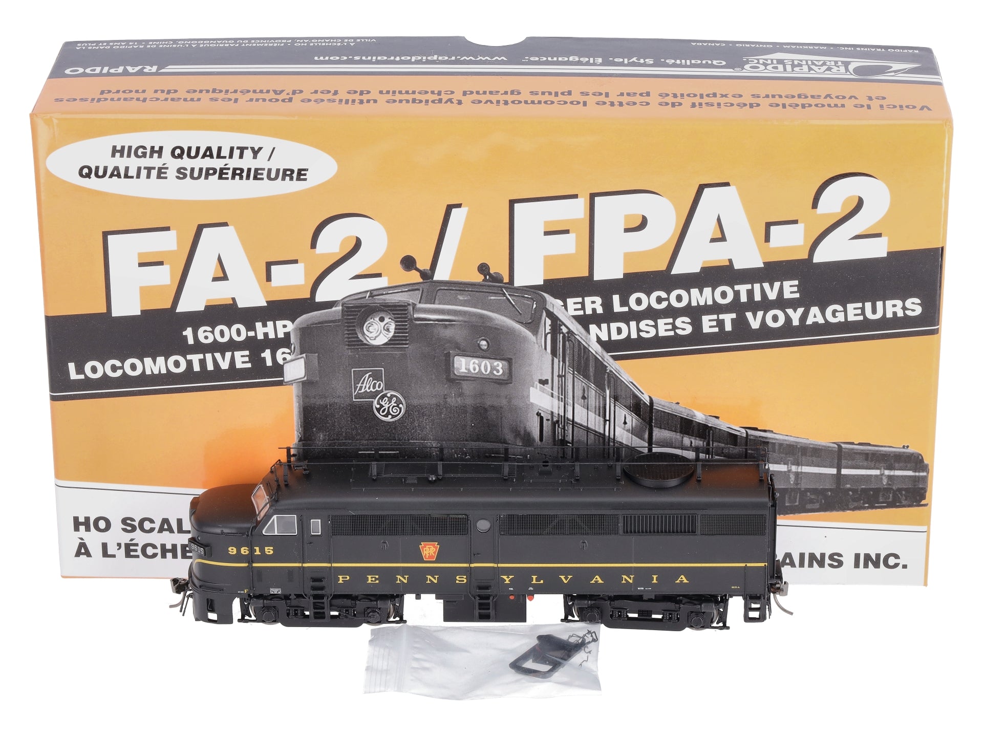 Rapido Trains 21549 HO PRR Alco FA-2 Diesel Locomotive #9615 w/LokSound & DCC