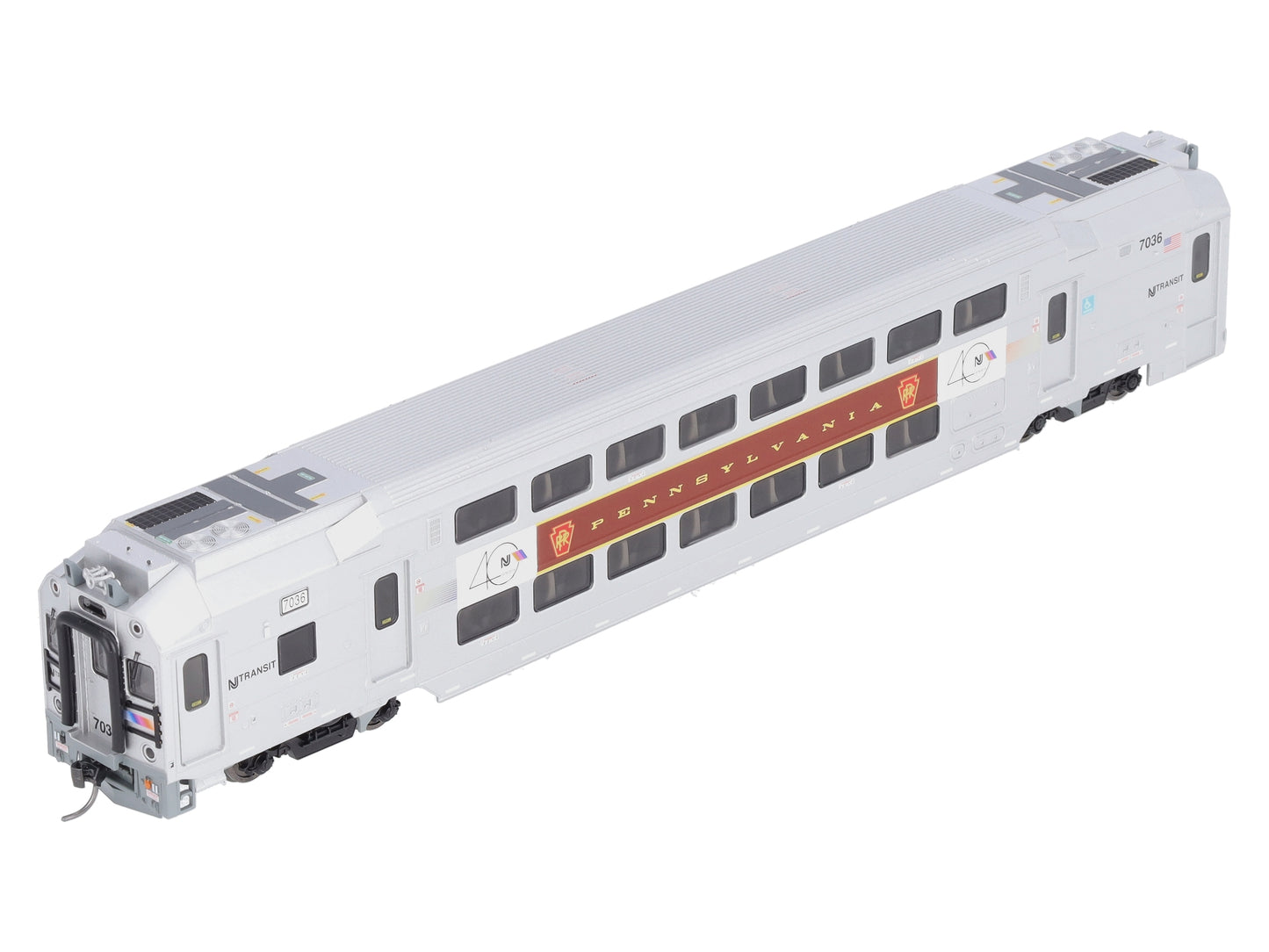 Atlas 20006016 HO NJ Transit Modern Commuter Trains Multi-Level Cab Car #7036