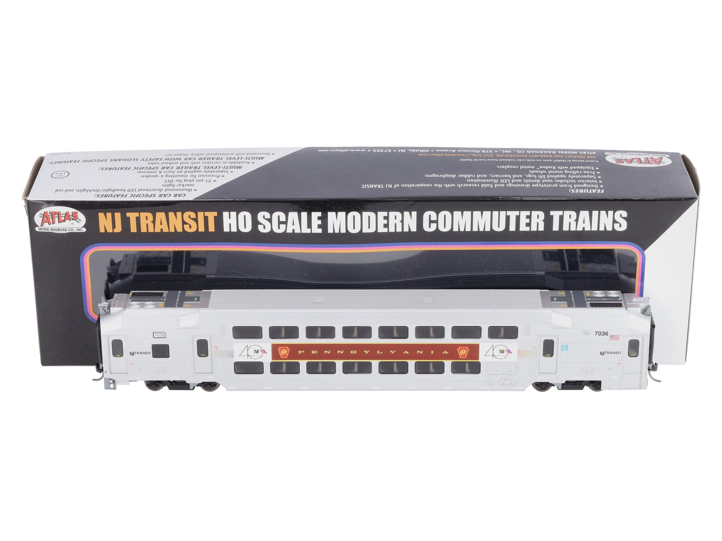 Atlas 20006016 HO NJ Transit Modern Commuter Trains Multi-Level Cab Car #7036