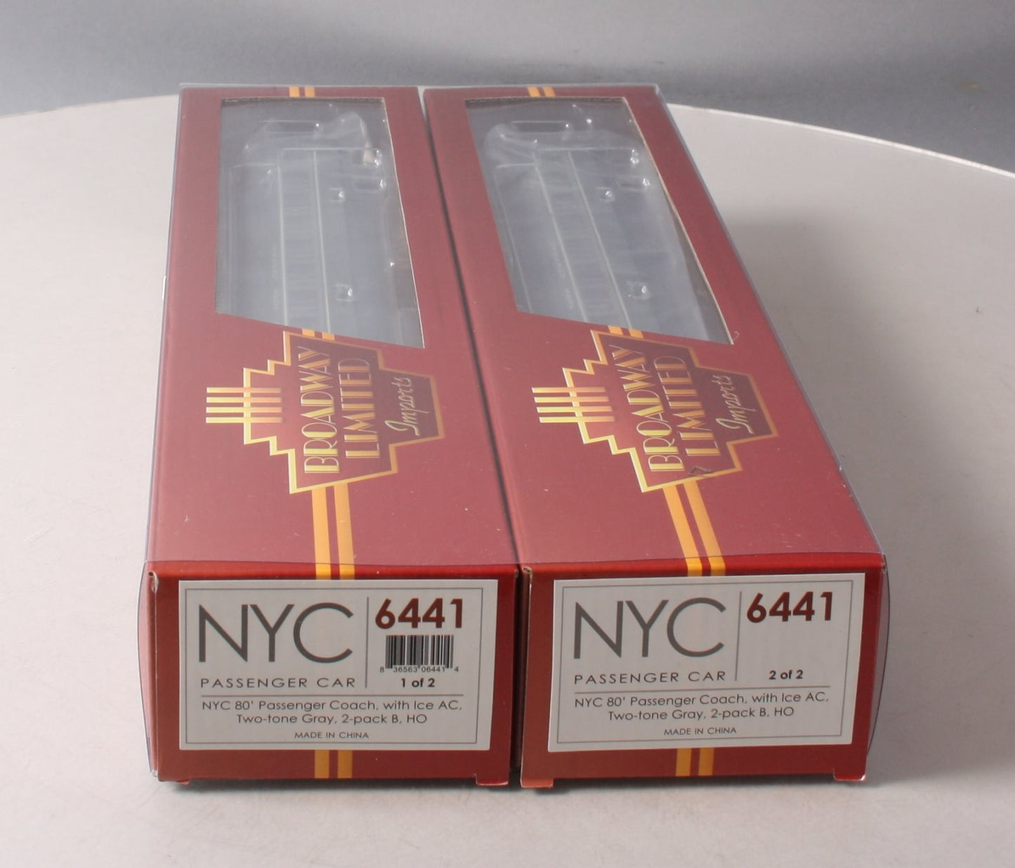 Broadway Limited 6441 HO New York Central 80' Passenger Coach Set B (Set of 2)