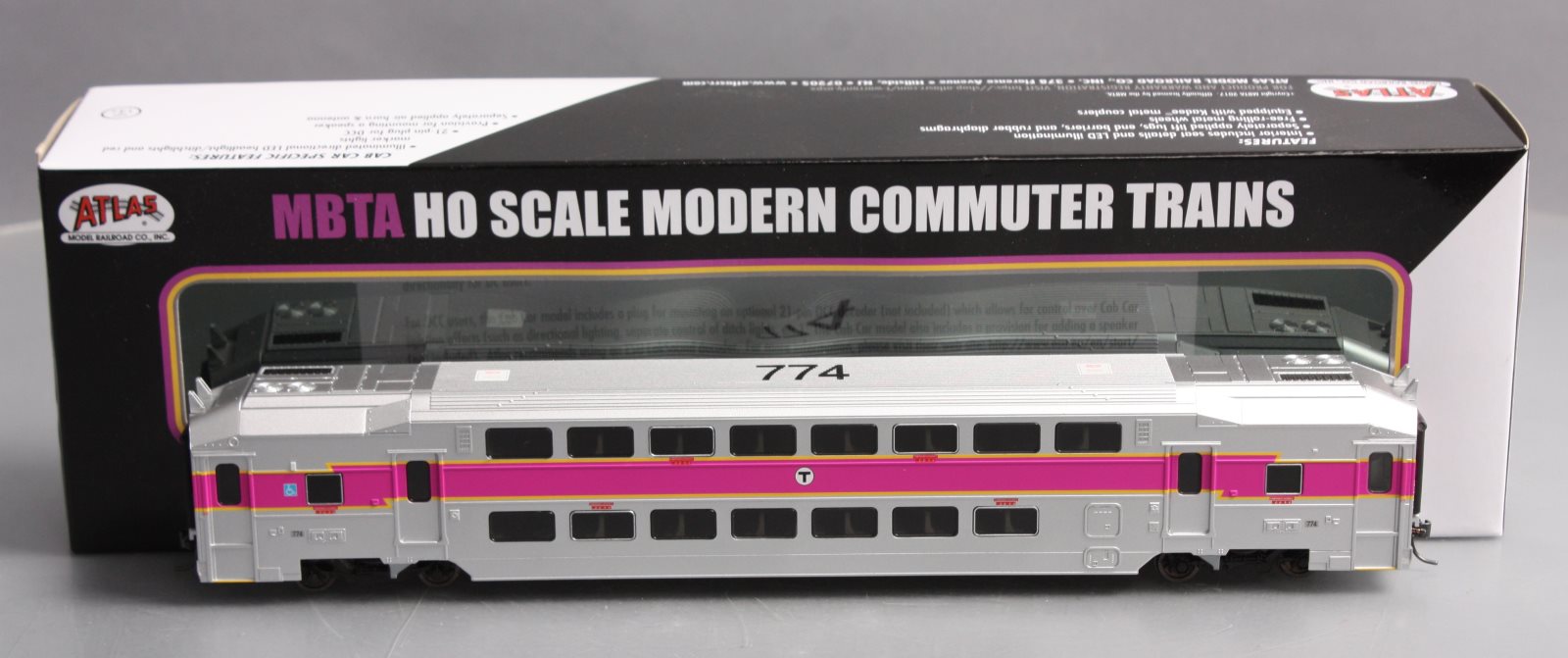 Atlas 20004852 HO Scale Modern Commuter Trains Multi-Level Trailer Car #774