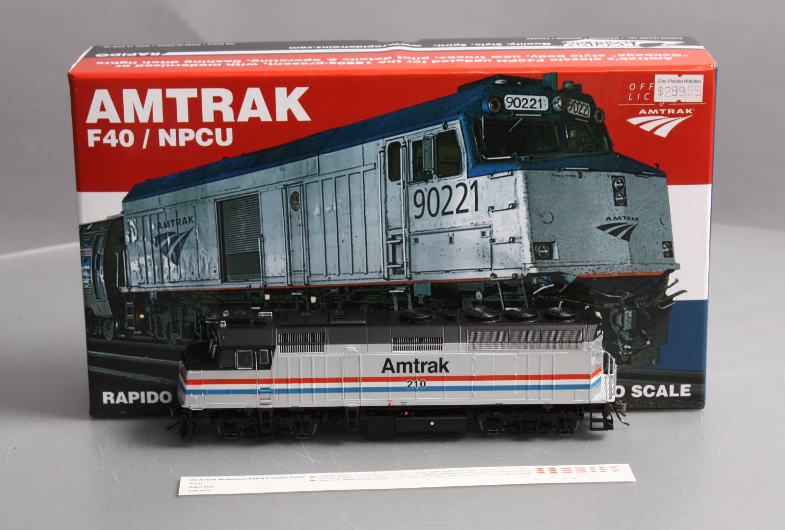 Rapido Trains 83504 HO Amtrak Modern F40PH with Sound #210