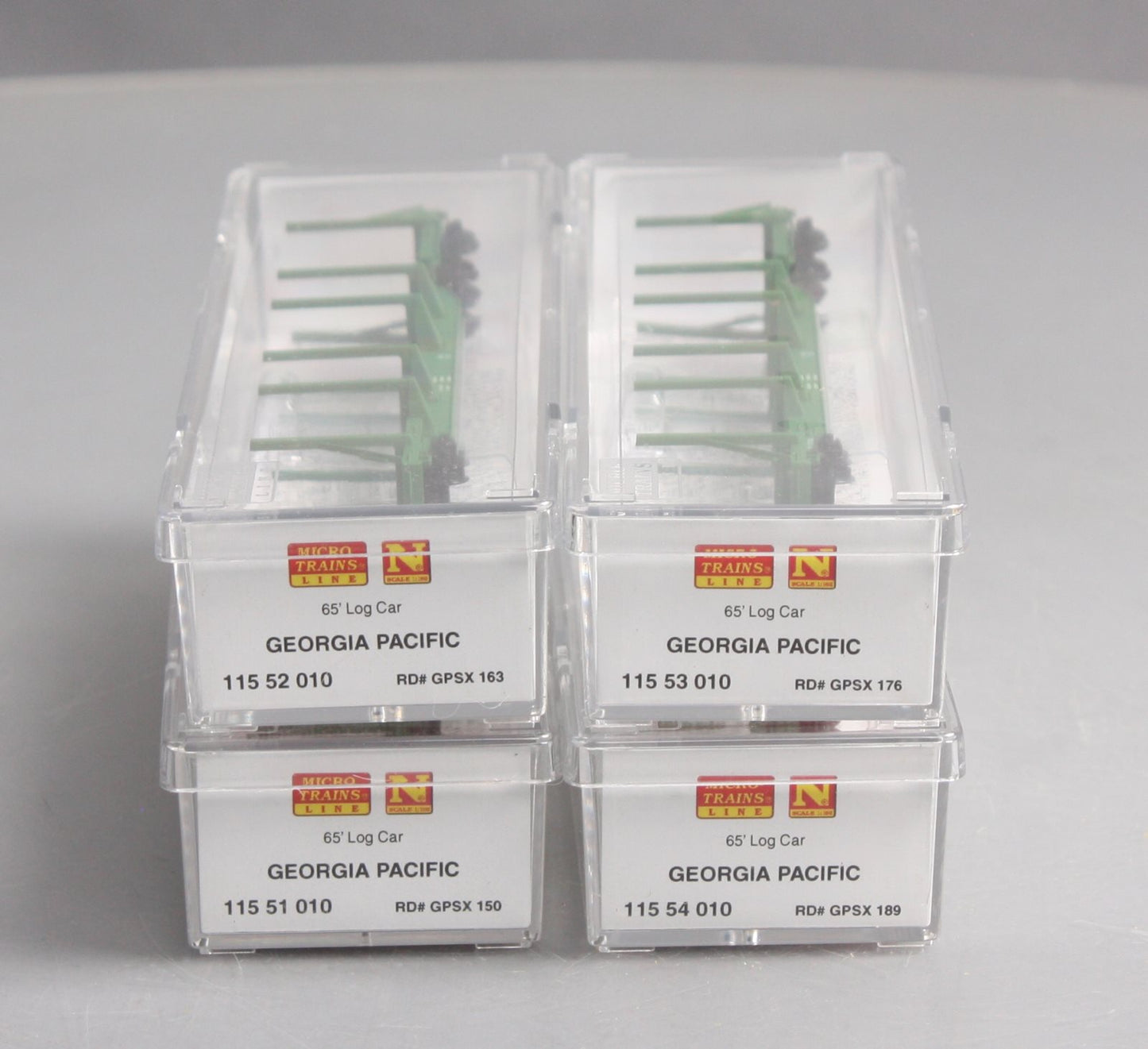 Micro-Trains 99300087 N Georgia Pacific 65' Log Car Runner Pack (Set of 4) LN/Box