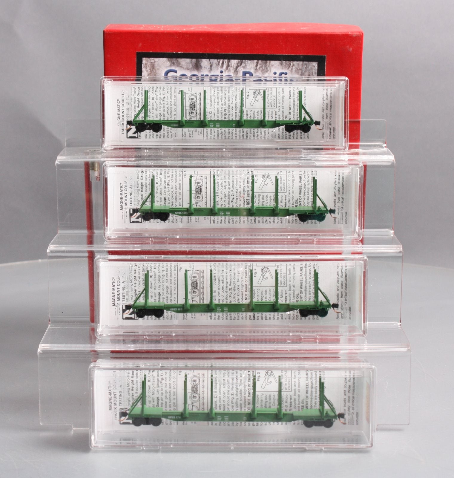 Micro-Trains 99300087 N Georgia Pacific 65' Log Car Runner Pack (Set of 4) LN/Box