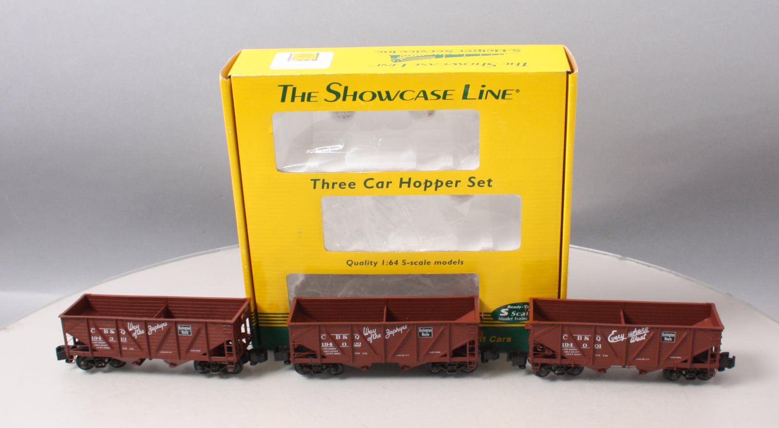S-Helper Service 00768 S CB&Q 2-Bay Open Hopper 3 Car Set LN/Box
