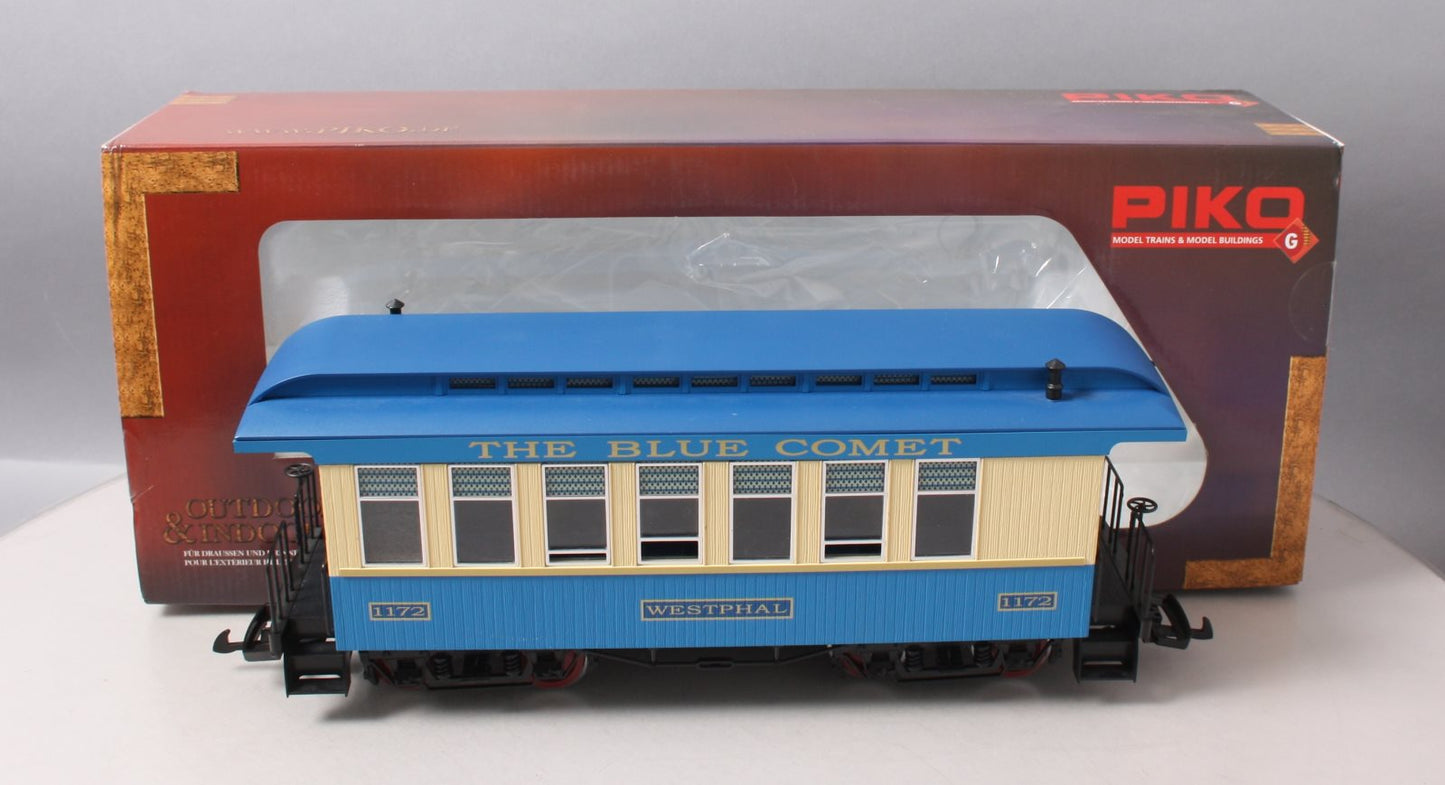 Piko 38620 G Scale Blue Comet Wood Coach Passenger Car #1172