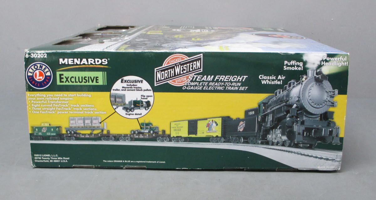 Lionel 6-30202 O Gauge Chicago & Northwestern Steam Freight Train Set - Menards NIB
