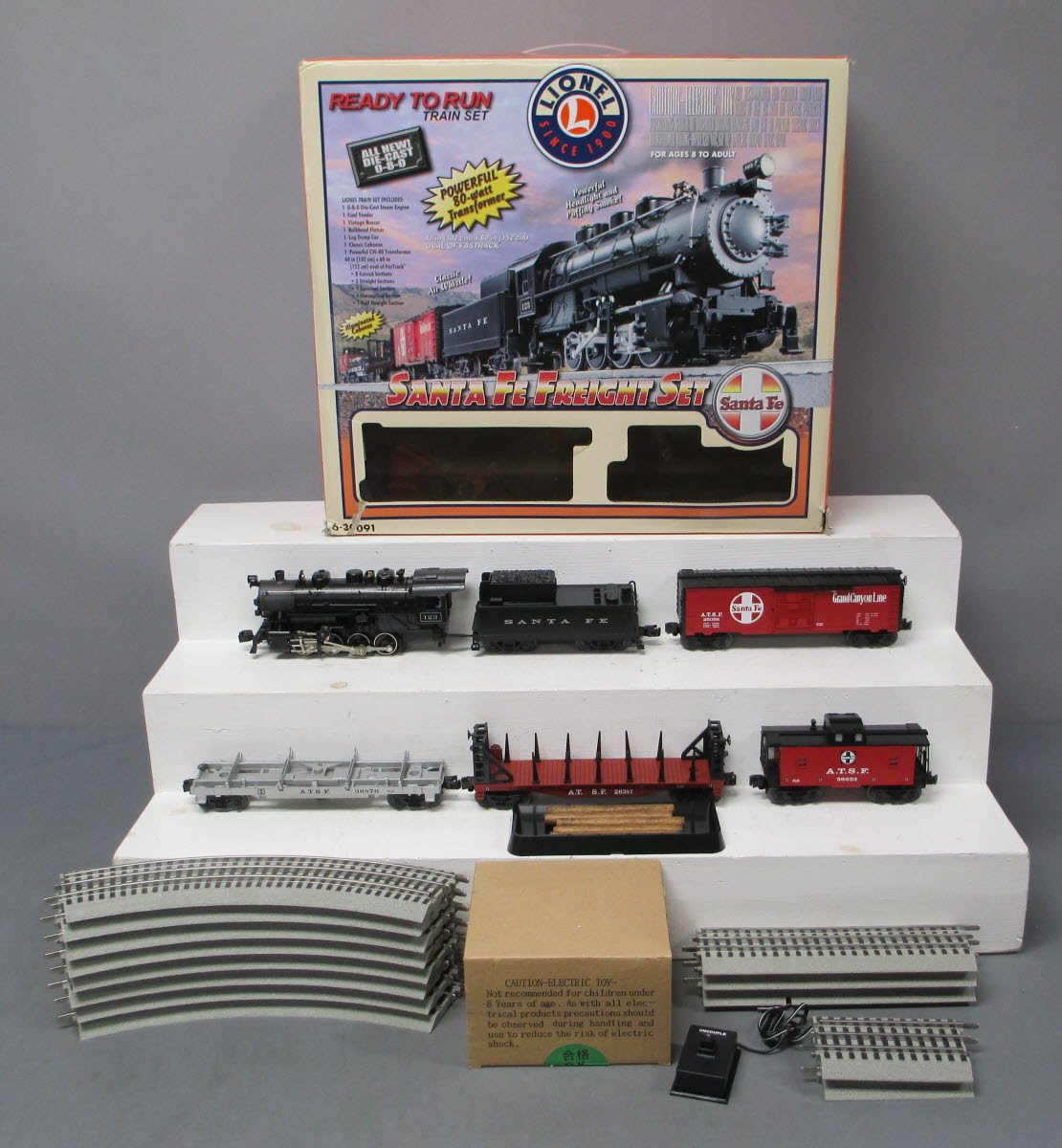 Lionel 6-30091 Santa Fe 0-8-0 O Gauge Steam Freight Train Set NIB