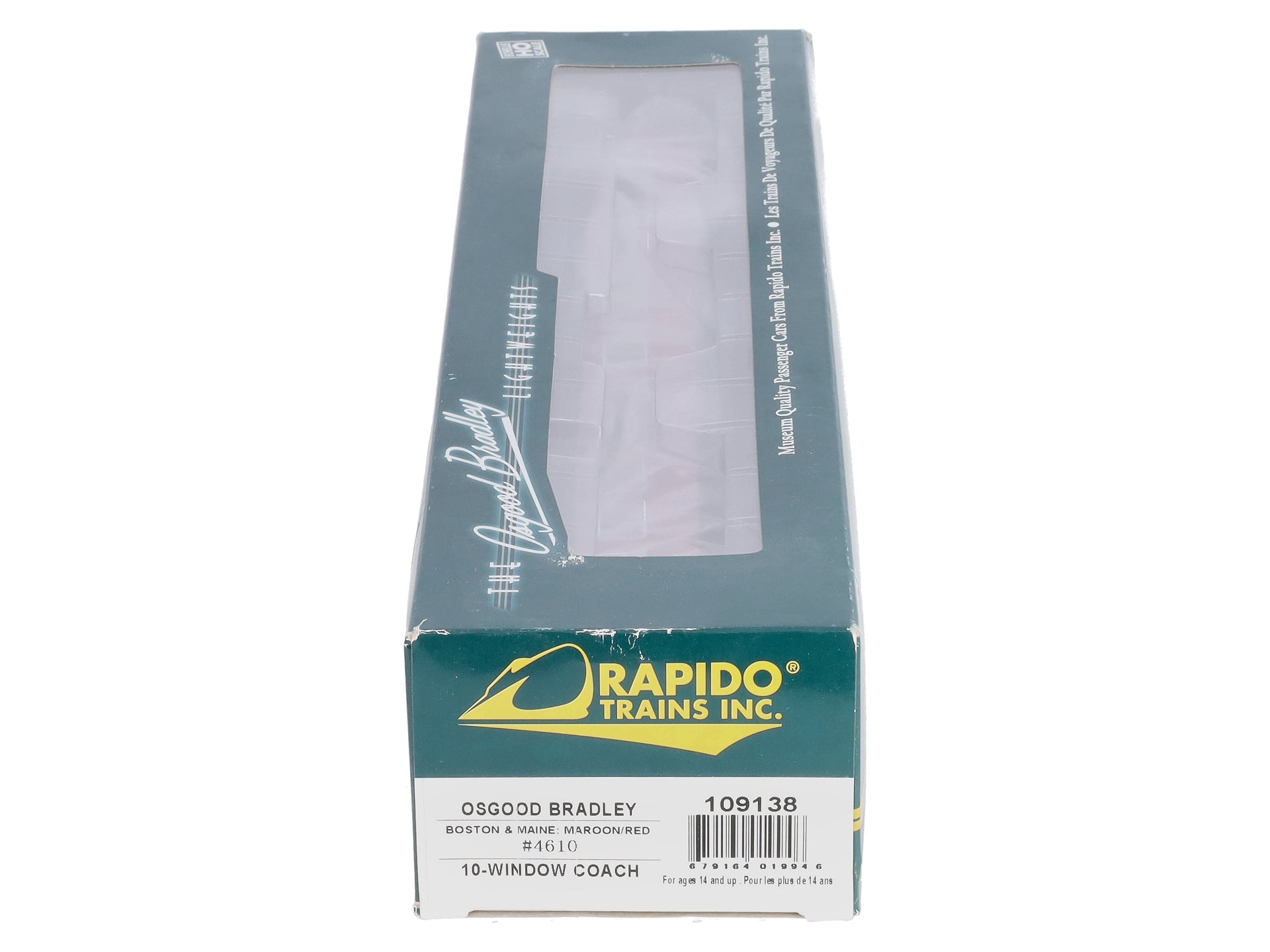 Rapido Trains 109138 HO Scale Boston & Maine 10-Window Coach Car #4610