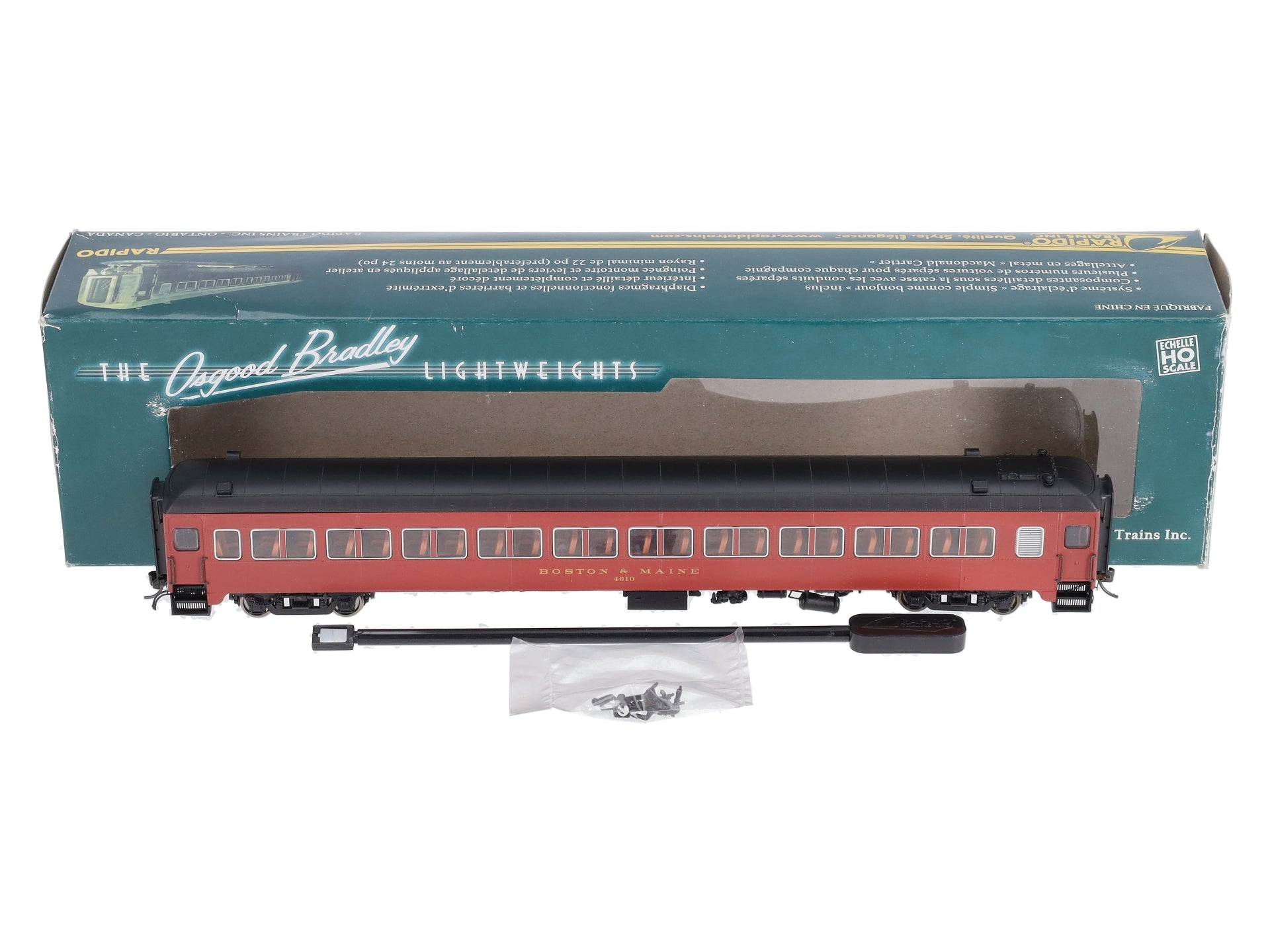 Rapido Trains 109138 HO Scale Boston & Maine 10-Window Coach Car #4610