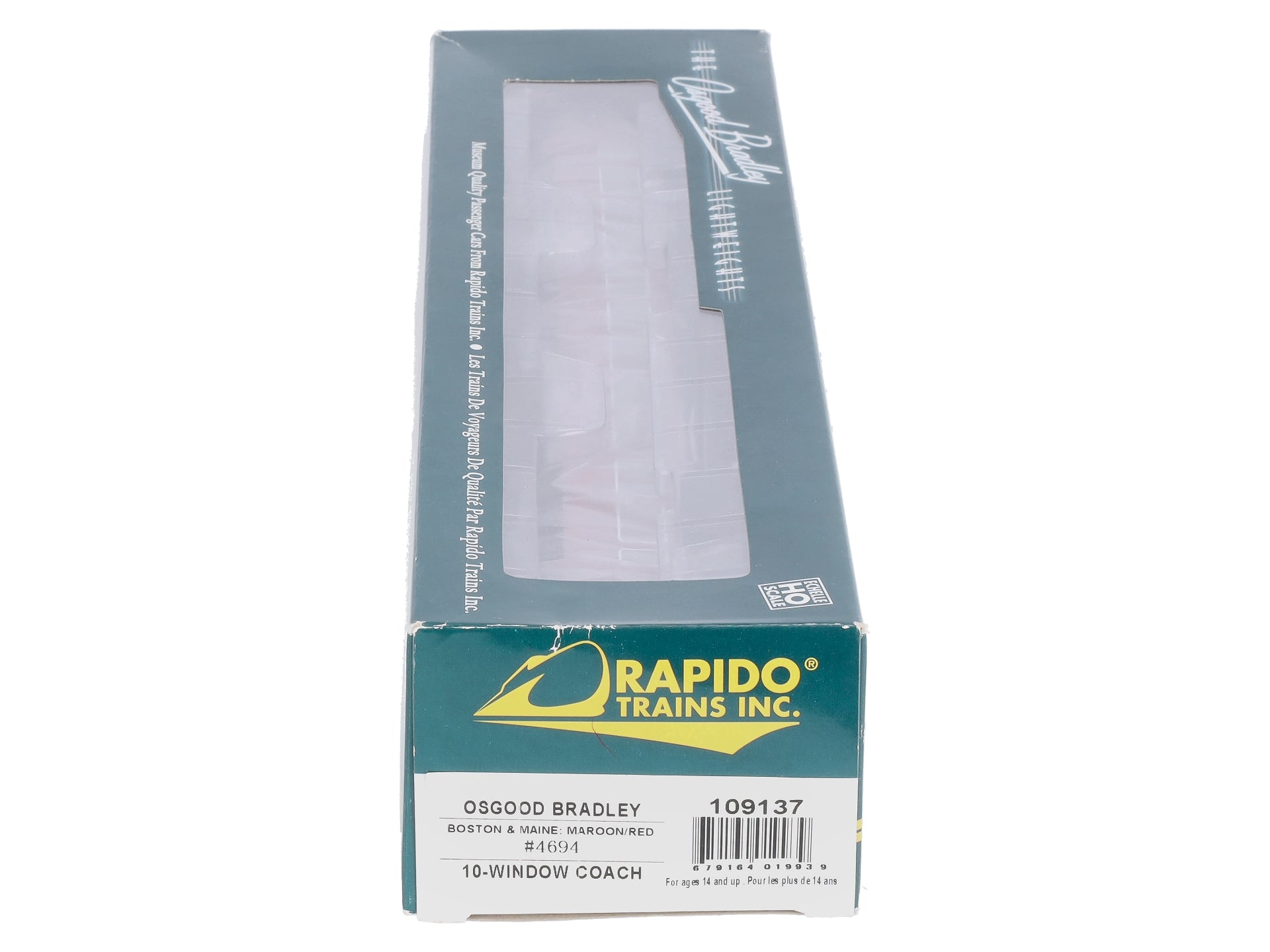 Rapido Trains 109137 HO Boston & Maine 10-Window Coach, No Skirt #4694