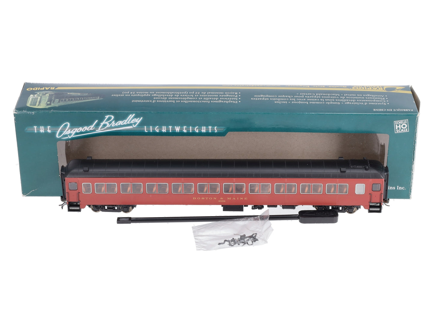 Rapido Trains 109137 HO Boston & Maine 10-Window Coach, No Skirt #4694