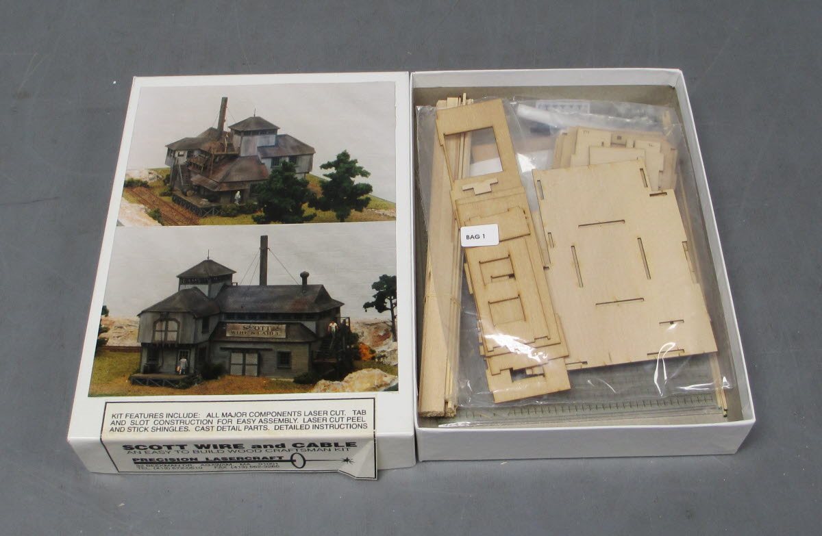 Precision Lasercraft HO Scale Scott Wire and Cable Lasercut Wooden Building Kit EX/Box