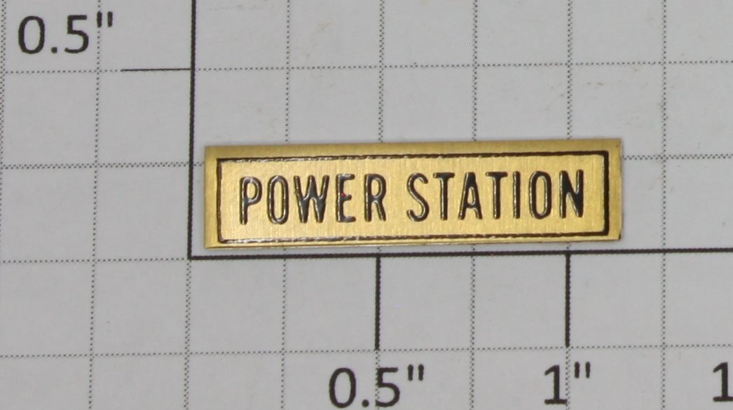 Lionel 436-2 Brass and Black Power Station Name Plate