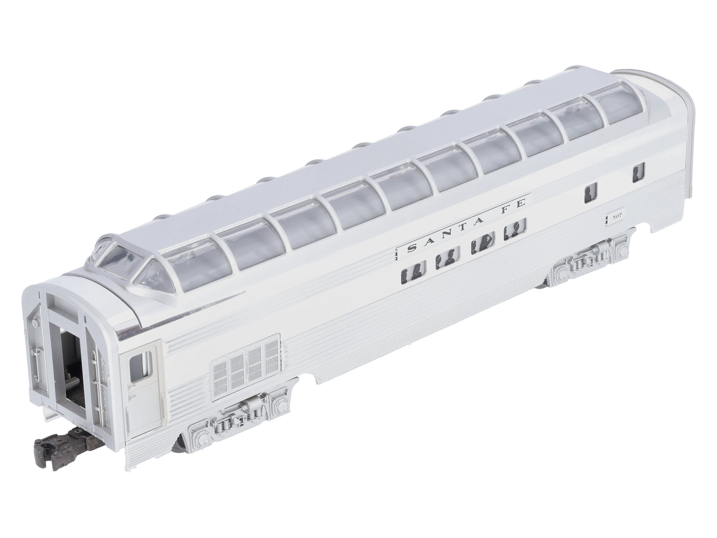 Lionel 6-19128 O Gauge Santa Fe Aluminum Full Vista Dome Car #507 NIB