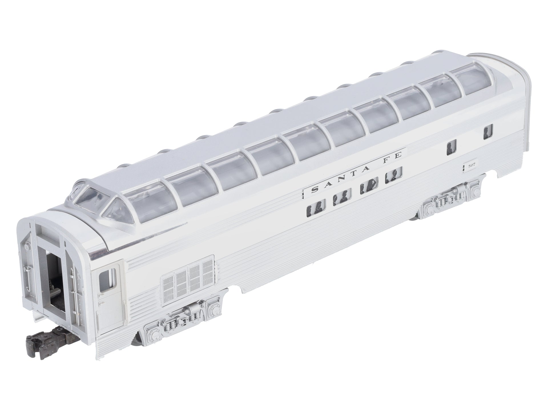 Lionel 6-19128 O Gauge Santa Fe Aluminum Full Vista Dome Car #507 NIB