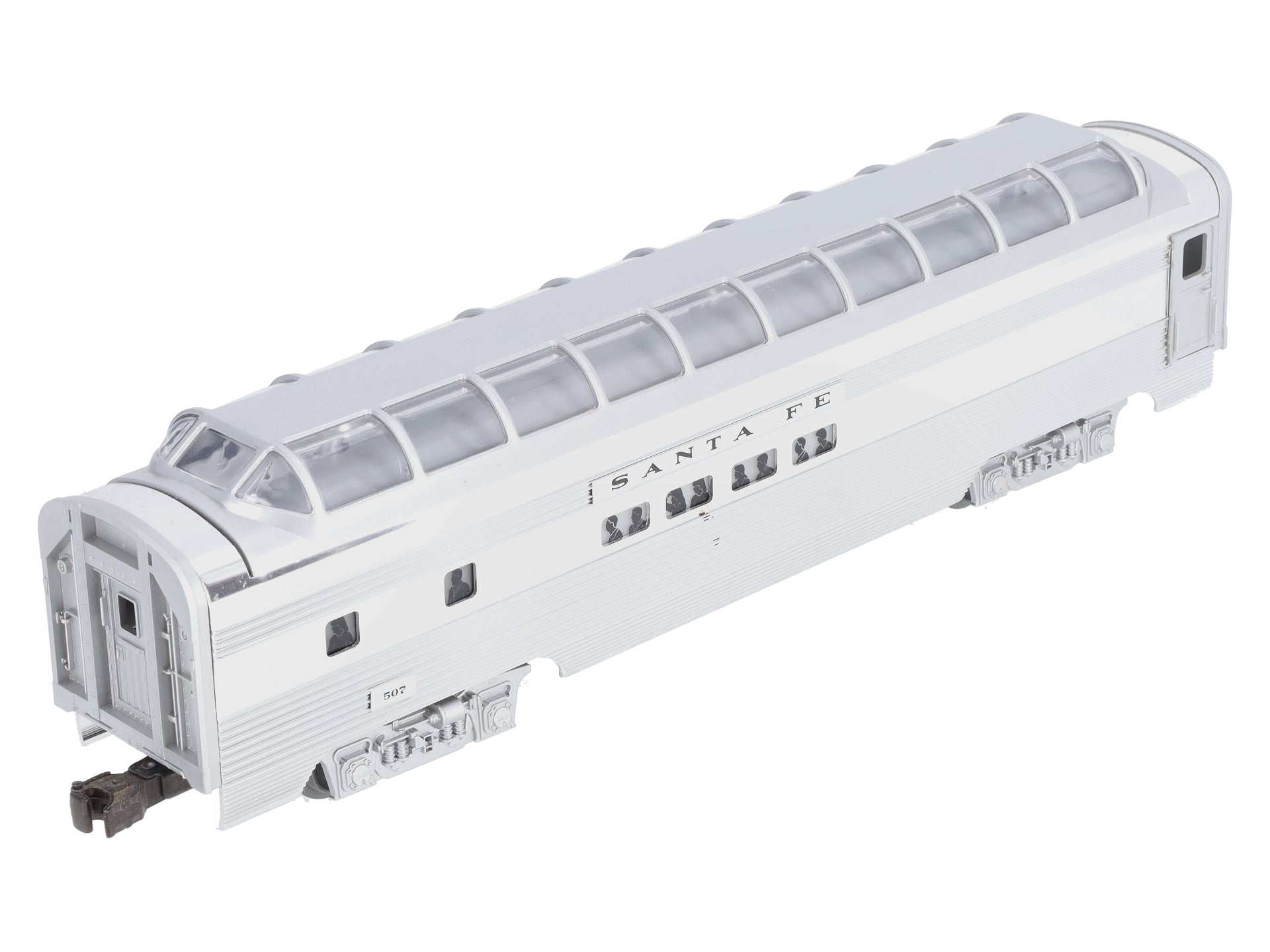 Lionel 6-19128 O Gauge Santa Fe Aluminum Full Vista Dome Car #507 LN/Box