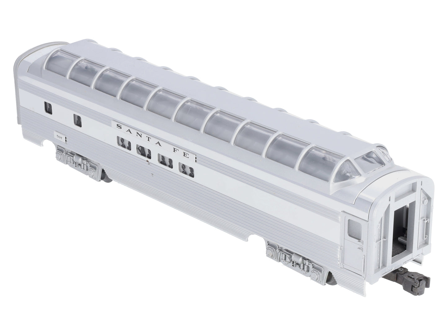 Lionel 6-19128 O Gauge Santa Fe Aluminum Full Vista Dome Car #507 NIB