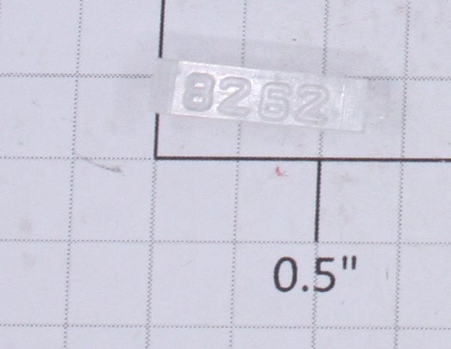 Lionel 8262-6 Right Hand Clear Raised Number Marker Lens/Number Board