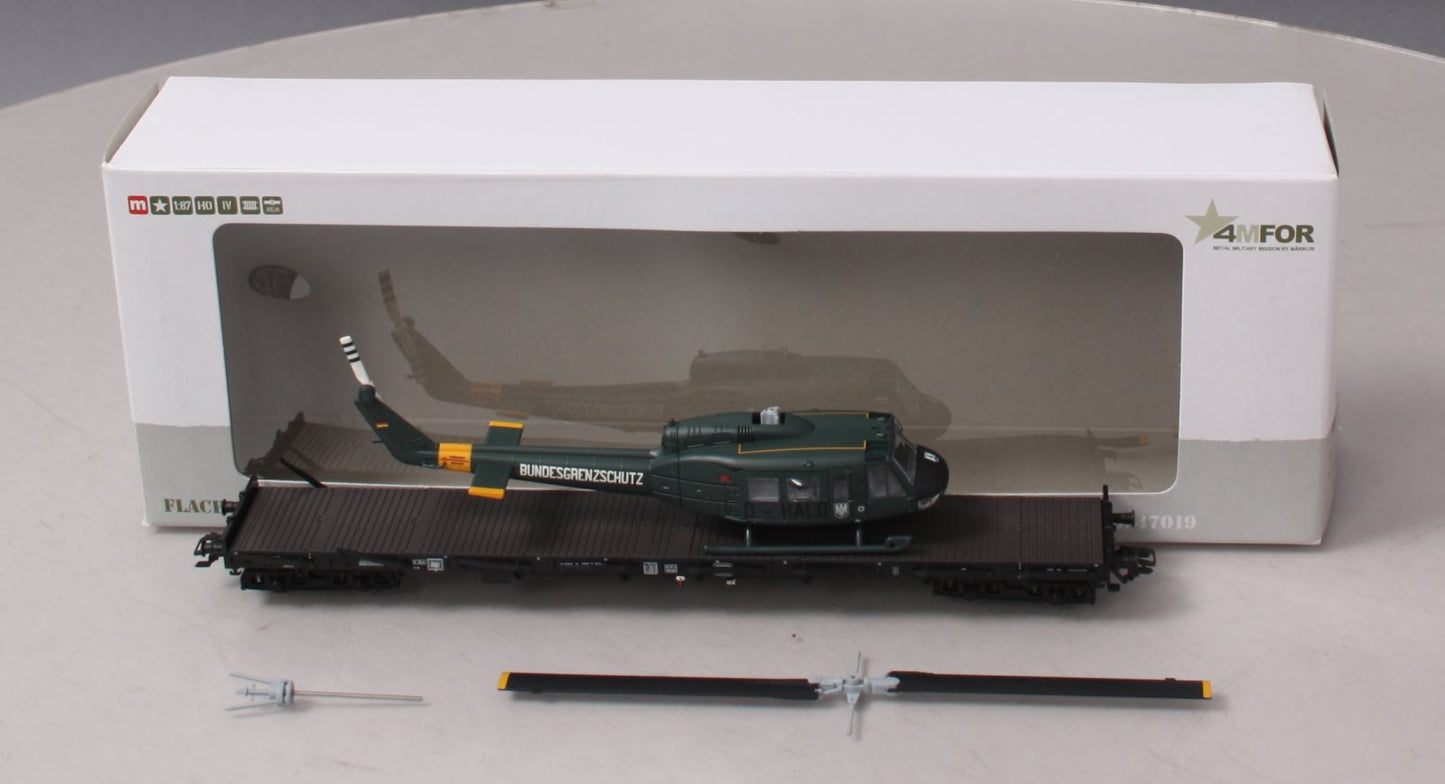 Marklin 47019 HO Scale 4MFOR Rs Flat w/ Helicopter LN/Box