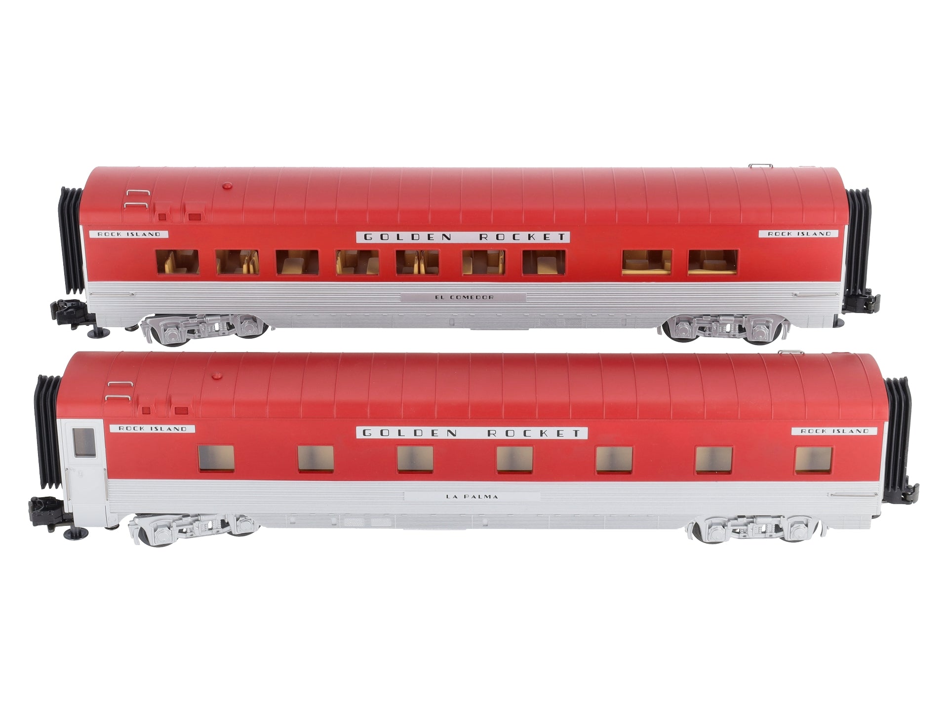 MTH 30-6710 O RI 60' Streamlined ABS Sleeper/Diner Passenger Set (Set of 2) LN/Box
