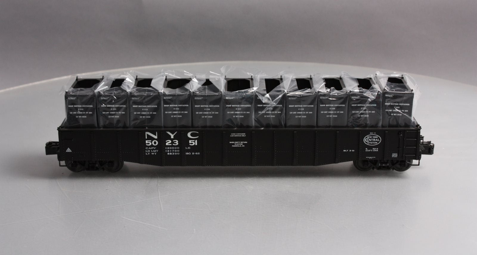 Lionel 6-17473 O Gauge New York Central PS-5 Gondola with Containers #502351 LN/Box