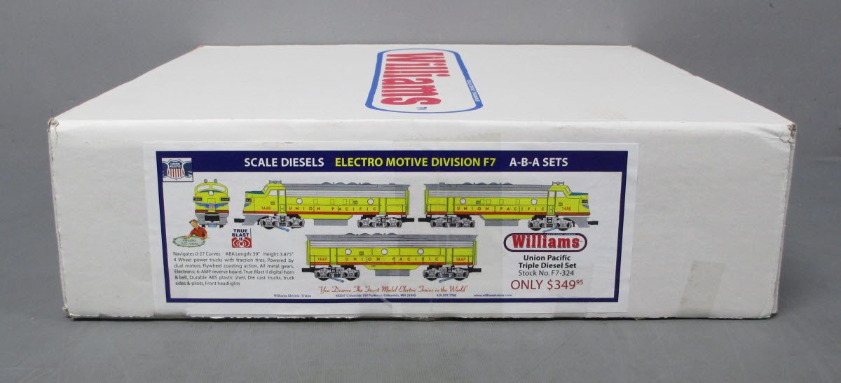 Williams F7-324 Union Pacific F7 ABA Diesel Locomotive Set with True Blast II LN/Box