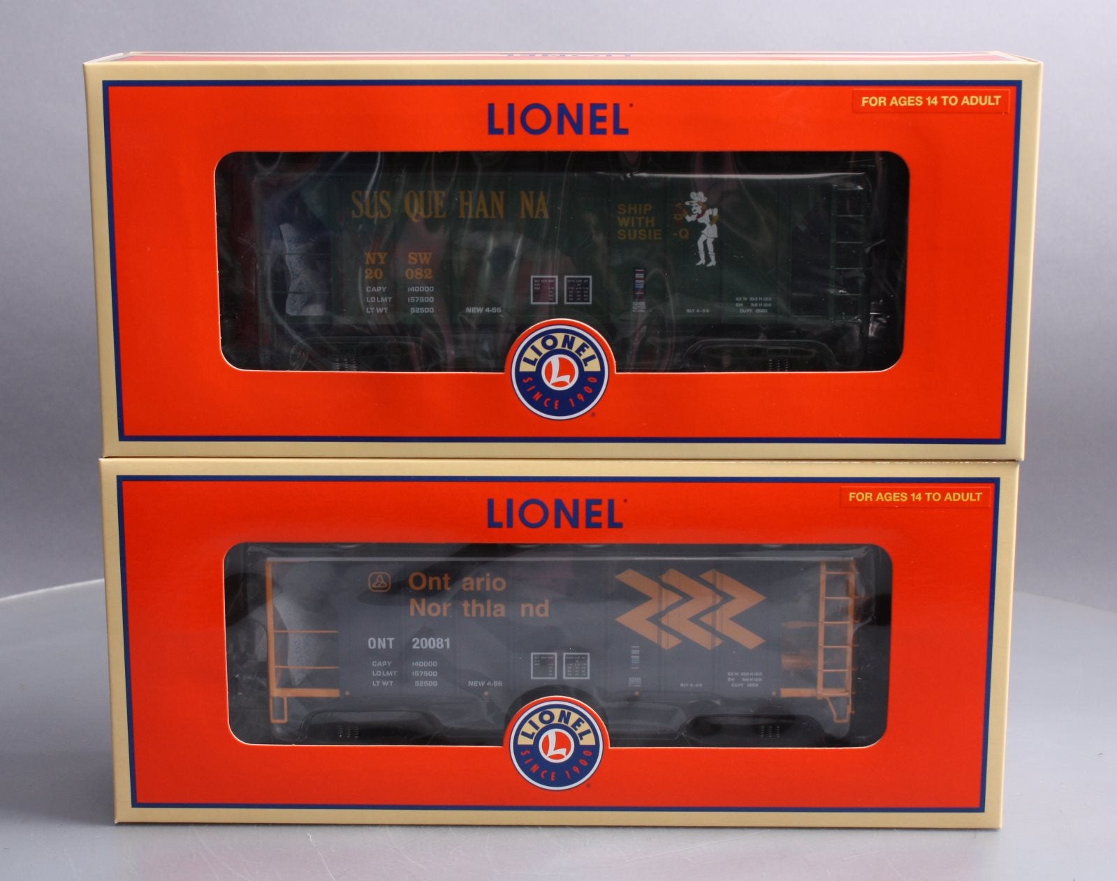 Lionel 6-52491 O Gauge LCCA PS-2 Hopper Car #20081, #20082 LN/Box