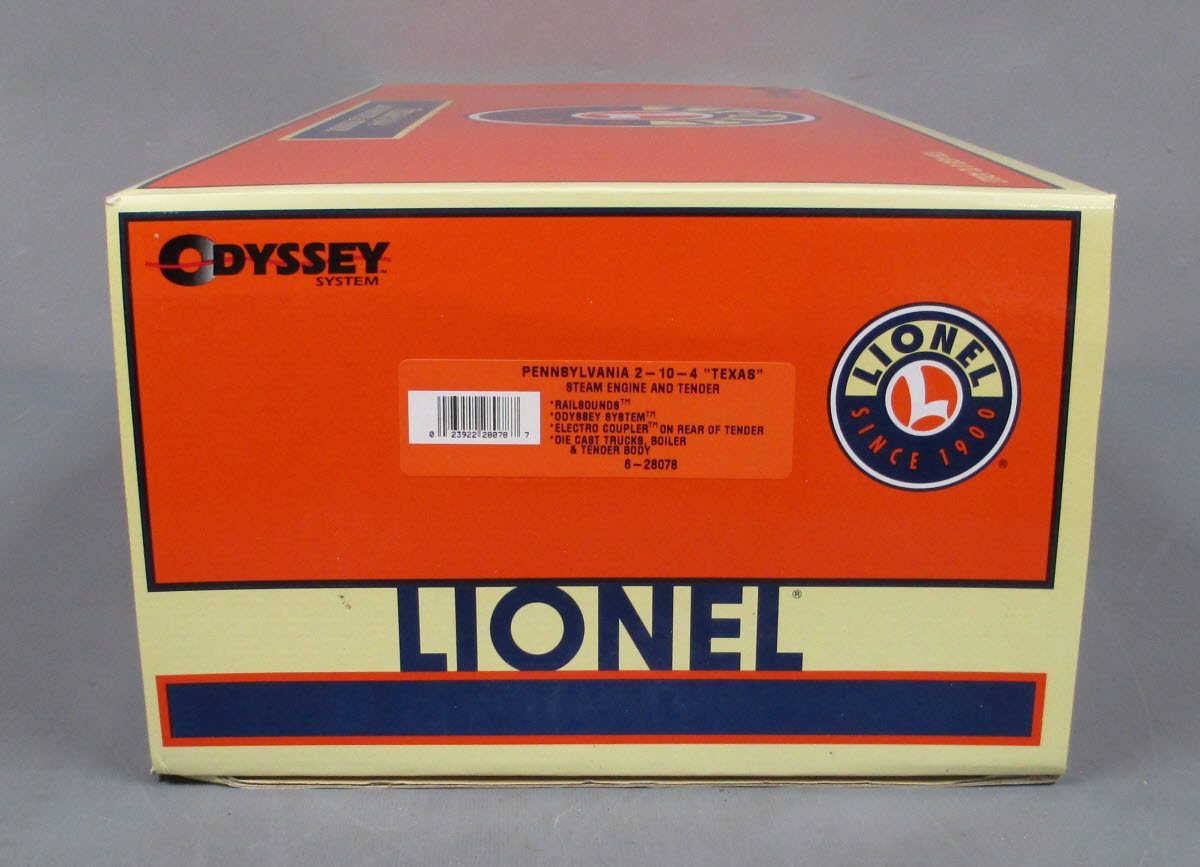 Lionel 6-28078 O Gauge Pennsylvania 2-10-4 "Texas" Steam Engine & Tender #6496 LN/Box