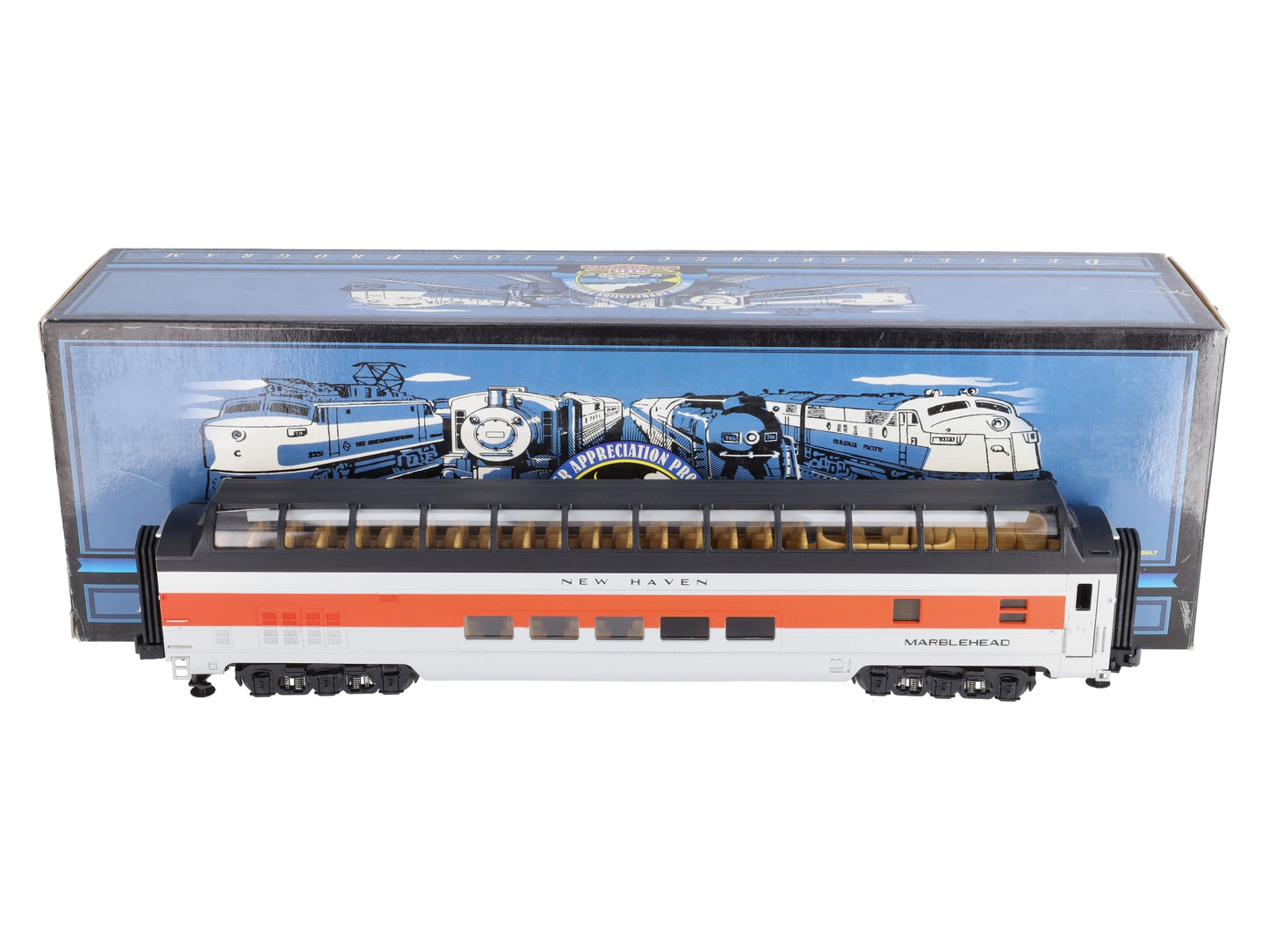 MTH 20-80005C O Gauge New Haven "Marblehead" Vista Dome Passenger Car LN/Box